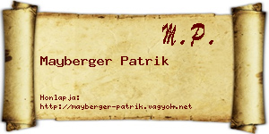 Mayberger Patrik névjegykártya