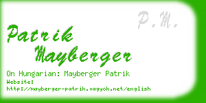 patrik mayberger business card